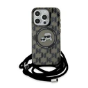Karl Lagerfeld KLHMP15XHCKCKLCK Apple iPhone 15 Pro Max hardcase IML Crossbody Monogram Karl & Choupette Head MagSafe black