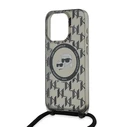 Karl Lagerfeld KLHMP15XHCKCKLCK Apple iPhone 15 Pro Max hardcase IML Crossbody Monogram Karl & Choupette Head MagSafe black