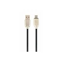 Cablexpert πλεκτό καλώδιο USB 2.0 σε Micro USB B 2m - Μαύρο (Gembird CC-USB2R-AMMBM-2M)