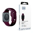3MK Silicone Watch Strap for Apple Watch 4/5/6/7/SE/8/9/10 40/41/42mm dark purple/mulberry