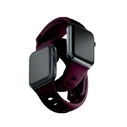 3MK Silicone Watch Strap for Apple Watch 4/5/6/7/SE/8/9/10 40/41/42mm dark purple/mulberry
