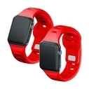 Belt 3MK Silicone Watch Strap Apple Watch 4/5/6/7/8/9/SE/Ultra 42/44/45/49mm red