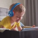 PowerLocus PLED Wireless/Wired Kids Headphones with LED - Blue