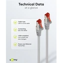 Goobay S/FTP Cat.6 (Gigabit) Καλώδιο Δικτύου Ethernet 2m Γκρι 50887