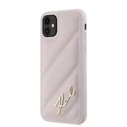 Karl Lagerfeld KLHCN61PQDSMGP Apple iPhone 11 / XR hardcase Diagonal Quilted Script pink
