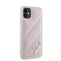 Karl Lagerfeld KLHCN61PQDSMGP Apple iPhone 11 / XR hardcase Diagonal Quilted Script pink