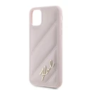 Karl Lagerfeld KLHCN61PQDSMGP Apple iPhone 11 / XR hardcase Diagonal Quilted Script pink