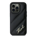 Karl Lagerfeld KLHCP14LPQDSMGK Apple iPhone 14 Pro hardcase Diagonal Quilted Script black