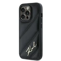 Karl Lagerfeld KLHCP14LPQDSMGK Apple iPhone 14 Pro hardcase Diagonal Quilted Script black