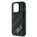 Karl Lagerfeld KLHCP14LPQDSMGK Apple iPhone 14 Pro hardcase Diagonal Quilted Script black