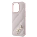 Karl Lagerfeld KLHCP14LPQDSMGP Apple iPhone 14 Pro hardcase Diagonal Quilted Script pink