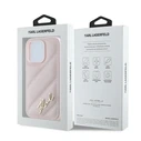 Karl Lagerfeld KLHCP14LPQDSMGP Apple iPhone 14 Pro hardcase Diagonal Quilted Script pink