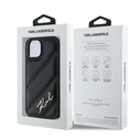 Karl Lagerfeld KLHCP14SPQDSMGK Apple iPhone 14 / 15 / 13 hardcase Diagonal Quilted Script black
