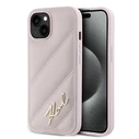 Karl Lagerfeld KLHCP14SPQDSMGP Apple iPhone 14 / 15 / 13 hardcase Diagonal Quilted Script pink