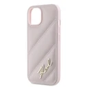 Karl Lagerfeld KLHCP14SPQDSMGP Apple iPhone 14 / 15 / 13 hardcase Diagonal Quilted Script pink