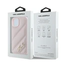 Karl Lagerfeld KLHCP14SPQDSMGP Apple iPhone 14 / 15 / 13 hardcase Diagonal Quilted Script pink