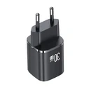 USAMS CC254 wall charger USB-A, USB-C 30W GaN Fast Charging HC Series black