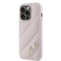 Karl Lagerfeld KLHCP14XPQDSMGP Apple iPhone 14 Pro Max hardcase Diagonal Quilted Script pink
