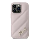 Karl Lagerfeld KLHCP14XPQDSMGP Apple iPhone 14 Pro Max hardcase Diagonal Quilted Script pink