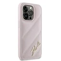 Karl Lagerfeld KLHCP14XPQDSMGP Apple iPhone 14 Pro Max hardcase Diagonal Quilted Script pink