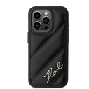 Karl Lagerfeld KLHCP15LPQDSMGK Apple iPhone 15 Pro hardcase Diagonal Quilted Script black