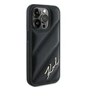 Karl Lagerfeld KLHCP15LPQDSMGK Apple iPhone 15 Pro hardcase Diagonal Quilted Script black