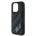 Karl Lagerfeld KLHCP15LPQDSMGK Apple iPhone 15 Pro hardcase Diagonal Quilted Script black