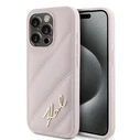 Karl Lagerfeld KLHCP15LPQDSMGP Apple iPhone 15 Pro hardcase Diagonal Quilted Script pink