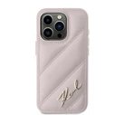 Karl Lagerfeld KLHCP15LPQDSMGP Apple iPhone 15 Pro hardcase Diagonal Quilted Script pink