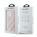 Karl Lagerfeld KLHCP15LPQDSMGP Apple iPhone 15 Pro hardcase Diagonal Quilted Script pink