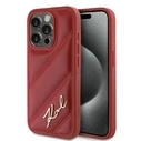Karl Lagerfeld KLHCP15LPQDSMGR Apple iPhone 15 Pro hardcase Diagonal Quilted Script red
