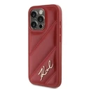 Karl Lagerfeld KLHCP15LPQDSMGR Apple iPhone 15 Pro hardcase Diagonal Quilted Script red
