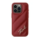 Karl Lagerfeld KLHCP15LPQDSMGR Apple iPhone 15 Pro hardcase Diagonal Quilted Script red