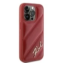 Karl Lagerfeld KLHCP15LPQDSMGR Apple iPhone 15 Pro hardcase Diagonal Quilted Script red