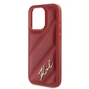 Karl Lagerfeld KLHCP15LPQDSMGR Apple iPhone 15 Pro hardcase Diagonal Quilted Script red