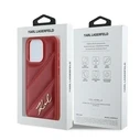 Karl Lagerfeld KLHCP15LPQDSMGR Apple iPhone 15 Pro hardcase Diagonal Quilted Script red