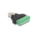 DELOCK Adapter RJ45 Plug to 8-Pin Terminal Block, 2-piece, 3.81 mm (MPN 66471)