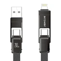 BlitzWolf Braided USB to Type-C / Lightning Cable 4A Black 1.2m (BW-HDC7)