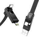 BlitzWolf Braided USB to Type-C / Lightning Cable 4A Black 1.2m (BW-HDC7)