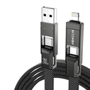 BlitzWolf Braided USB to Type-C / Lightning Cable 4A Black 1.2m (BW-HDC7)
