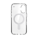 Case Speck Presidio Perfect-Clear ClickLock & MagSafe Apple iPhone 16 (Clear / Chrome Finish / Serene Silver)