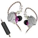 KZ In Ear Monitor Earphones ZSN PRO Purple Mic 1BA 1DD 3.5mm