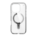 Case Speck Presidio Perfect-Clear Grip ClickLock & MagSafe Apple iPhone 16 Pro (Clear / Chrome Finish / Serene Silver)