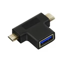 Αντάπτορας USB Cabletime σε USB-C & micro USB CT-3IN1-AB, 5Gbps, μαύρος