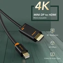 Καλώδιο mini DisplayPort Cabletime σε HDMI CT-AV588-03G4K, 4K/30Hz, 1.8m, Μαύρο