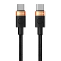 Cabletime Braided USB 2.0 Cable USB-C male - USB-C 60W Μαύρο 1m CT-CM60-AOB1