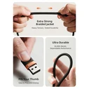 Cabletime Braided USB 2.0 Cable USB-C male - USB-A Μαύρο 1m CT-AMCM2A-AOB1