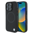 Case BMW BMHMP16L23RTPK Apple iPhone 16 Pro hardcase Sign Leather Half Textured And Circle MagSafe black