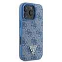 Case Guess GUHCP16LP4TDSCPB Apple iPhone 16 Pro hardcase Leather Metal Logo Strass Crossbody blue