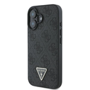 Case Guess GUHCP16SP4TDSCPK Apple iPhone 16 hardcase Leather Metal Logo Strass Crossbody black